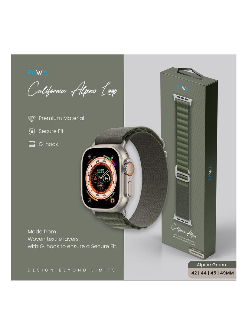 Pawa California Alpine Loop Watch Strap Ultra/Series 8 49/45/44/42MM-Green