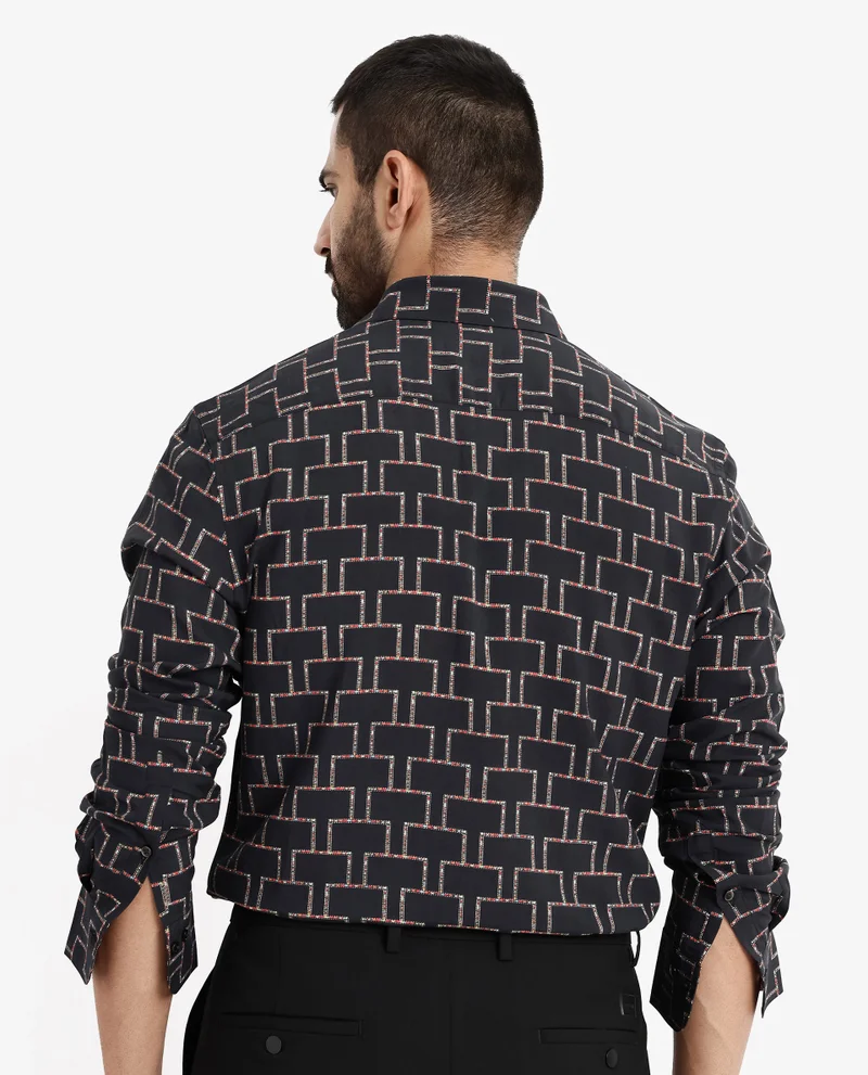 Rare Rabbit Men's Geometric Print Shirt