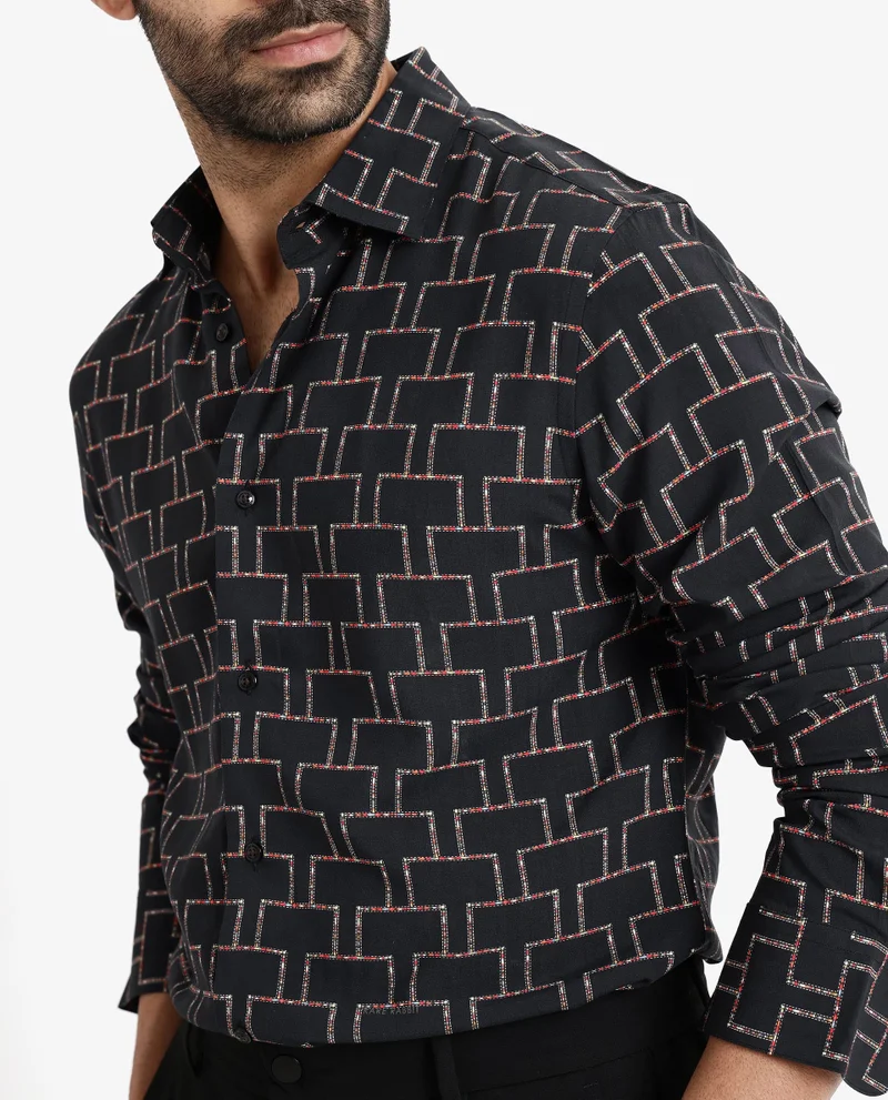Rare Rabbit Men's Geometric Print Shirt
