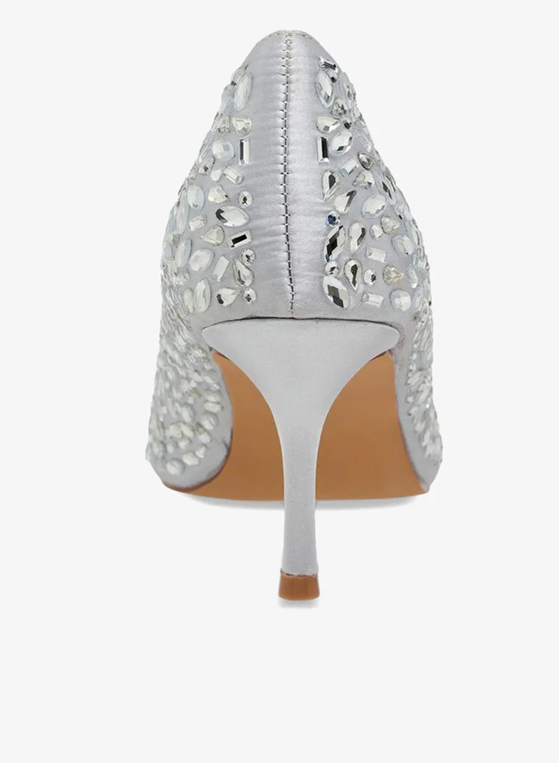 Flora Bella By Shoexpress SILVER Women Embellished Stiletto Heel Pumps Ramadan Collections for Women | Best Price UAE