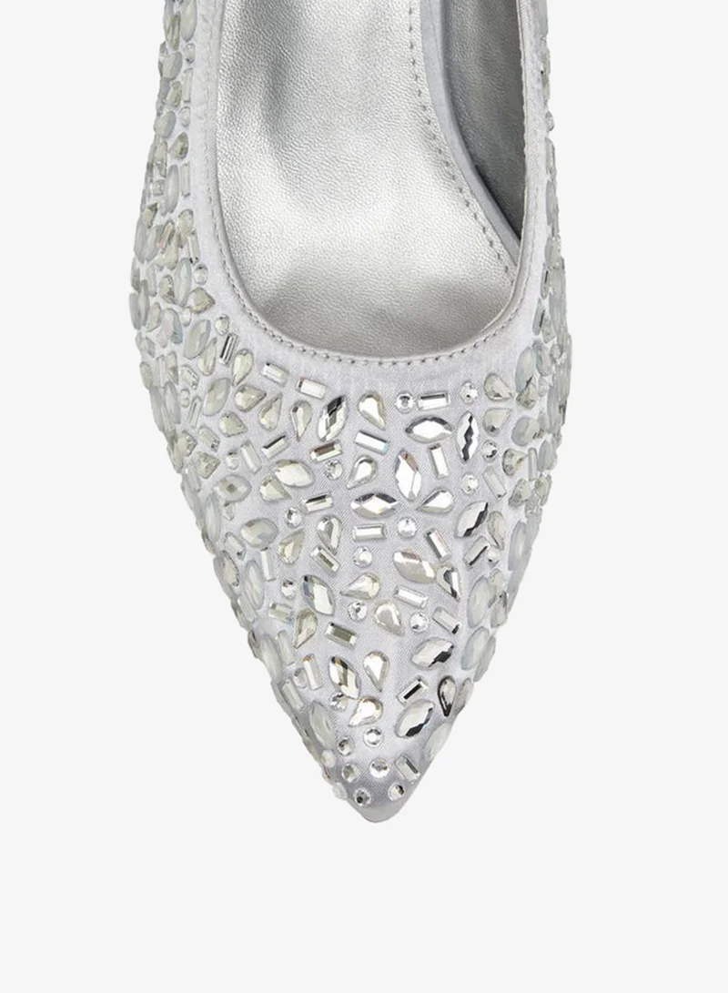 Flora Bella By Shoexpress SILVER Women Embellished Stiletto Heel Pumps Ramadan Collections for Women | Best Price UAE