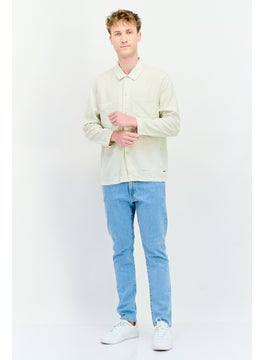 SELECTED Men Drop Shoulder Solid Long Sleeve Casual Shirt, Beige  - Image 2