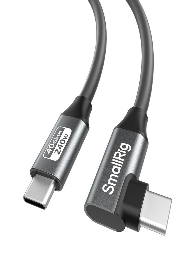 SMALLRIG USB4 40Gbps USB-C Cable, 240W Fast Charging & 8K@60Hz Video & 40Gbps Data Transfer, 35cm/13.8in Straight to Angled Connectors with Cable Tie, for MacBook for iPad Pro for iPhone - 5075 - Image 1