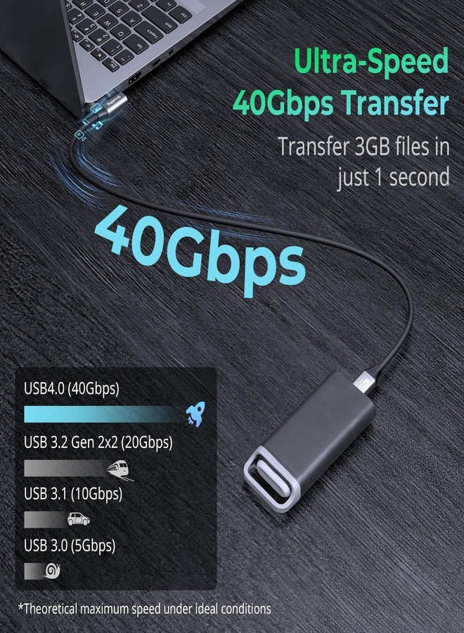 SMALLRIG USB4 40Gbps USB-C Cable, 240W Fast Charging & 8K@60Hz Video & 40Gbps Data Transfer, 35cm/13.8in Straight to Angled Connectors with Cable Tie, for MacBook for iPad Pro for iPhone - 5075 - Image 2