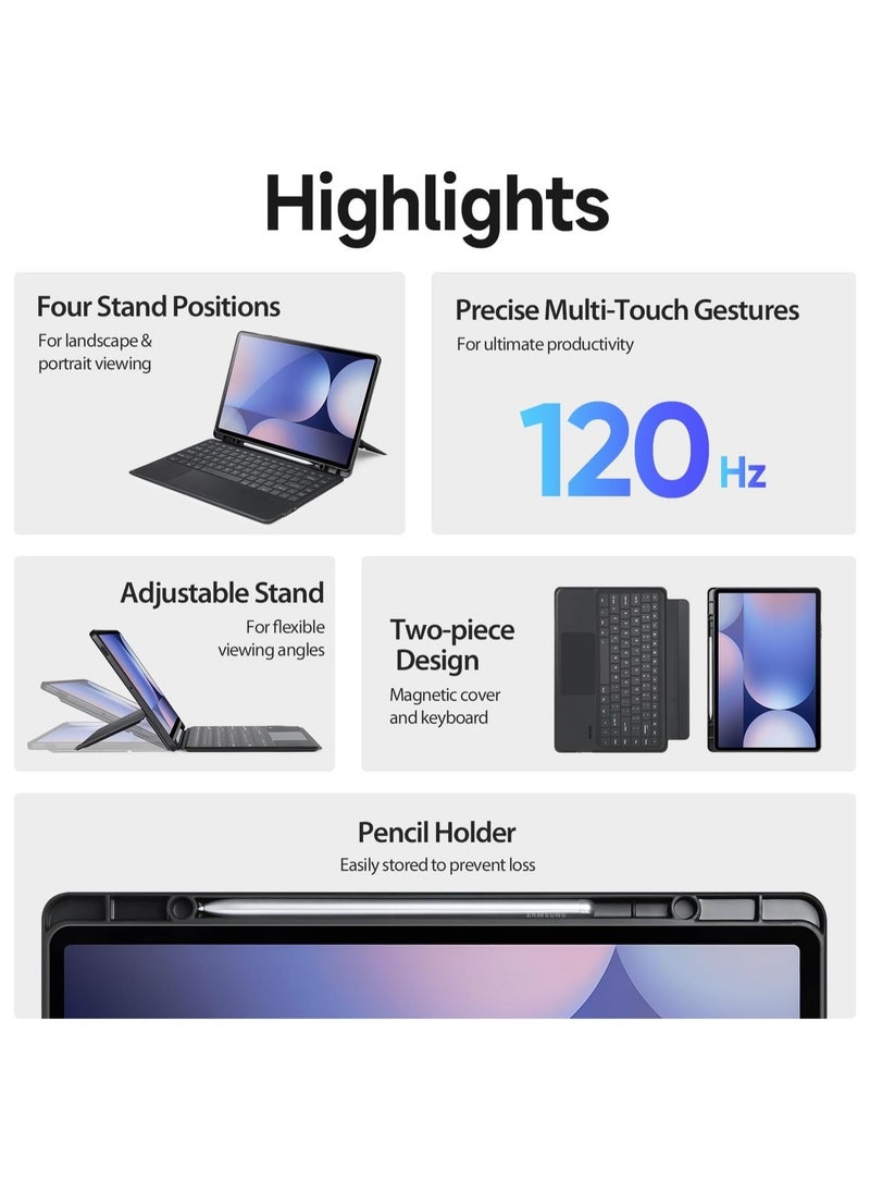Trackpad Keyboard Compatible with Samsung Galaxy Tab S10 Ultra 14.6 inch 2024 Detachable Magic Keyboard Case With Pencil Holder