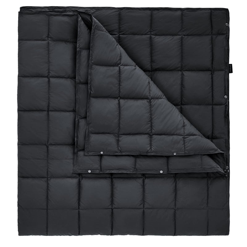 KingCamp Packable Lightweight Travel Down Alternative Warm Camping Blanket, Large Compact Outdoor Waterproof Insulated Blanket for Airplane,Hiking, Backpacking,Stadium,Park,Black 1.1lbs 78.7X 56.7 in - Image 1