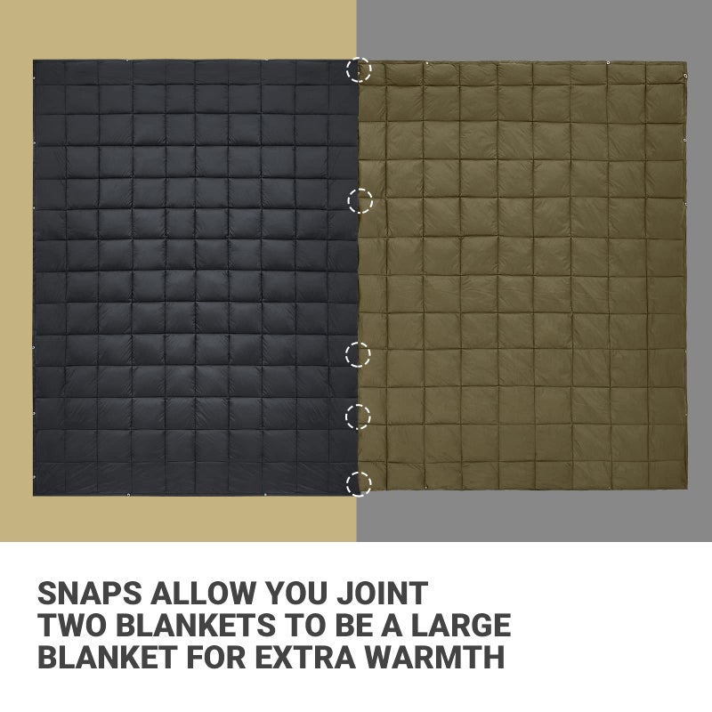 KingCamp Packable Lightweight Travel Down Alternative Warm Camping Blanket, Large Compact Outdoor Waterproof Insulated Blanket for Airplane,Hiking, Backpacking,Stadium,Park,Black 1.1lbs 78.7X 56.7 in - Image 3