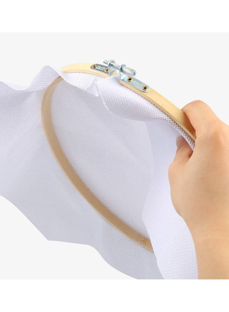 Embroidery Cloth, 7 Pieces Aida Cloth 14 Count Cross Stitch Fabric, KASTWAVE Decoration, White Classic, 12 by 18 Inch - Image 2