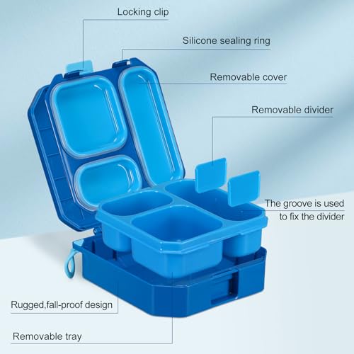 wiwens Bento Lunch Box for Kids with 12oz Soup Thermo Leak-Proof Lunch Food Container with 5 Compartment Thermo Hot Food Jar and Insulated Lunch Bag for Kid Toddler Girls Boys to School - Image 2
