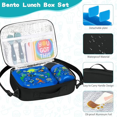 wiwens Bento Lunch Box for Kids with 12oz Soup Thermo Leak-Proof Lunch Food Container with 5 Compartment Thermo Hot Food Jar and Insulated Lunch Bag for Kid Toddler Girls Boys to School - Image 4