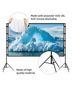 CityRiya-Long Projector Screen with Stand,120 Inch Portable Indoor Outdoor Projection Screen 16:9 Hd 4K Wrinkle-Free Outdoor Movies Screen Carrying Bag for Home Backyard Theater  - Image 5