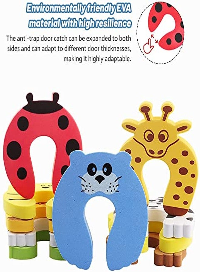 HEXONIQ Finger Pinch Guard Cartoon Animal Door Stop Soft Foam Cushion Baby Finger Protector, Prevent Finger Pinch Injuries, Slamming Door & Child, Pet from Getting Locked in Room, Random, Pack of 8 - Image 2