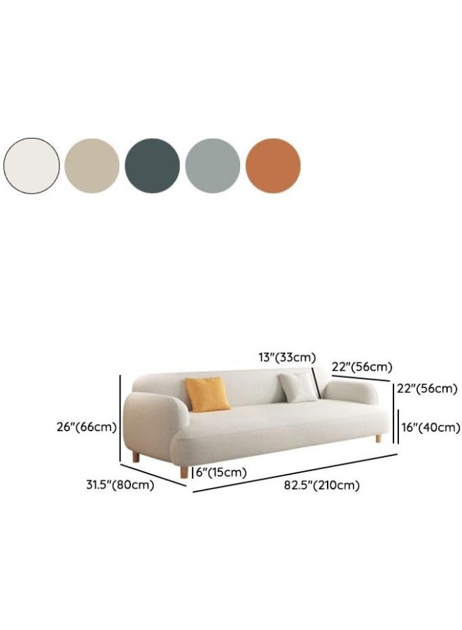 Ripple FURNITURE UAE Homes Modern 3-Seater Sofa, Upholstered Fabric, Light Grey, Wooden Legs (Dark Grey) - Image 2