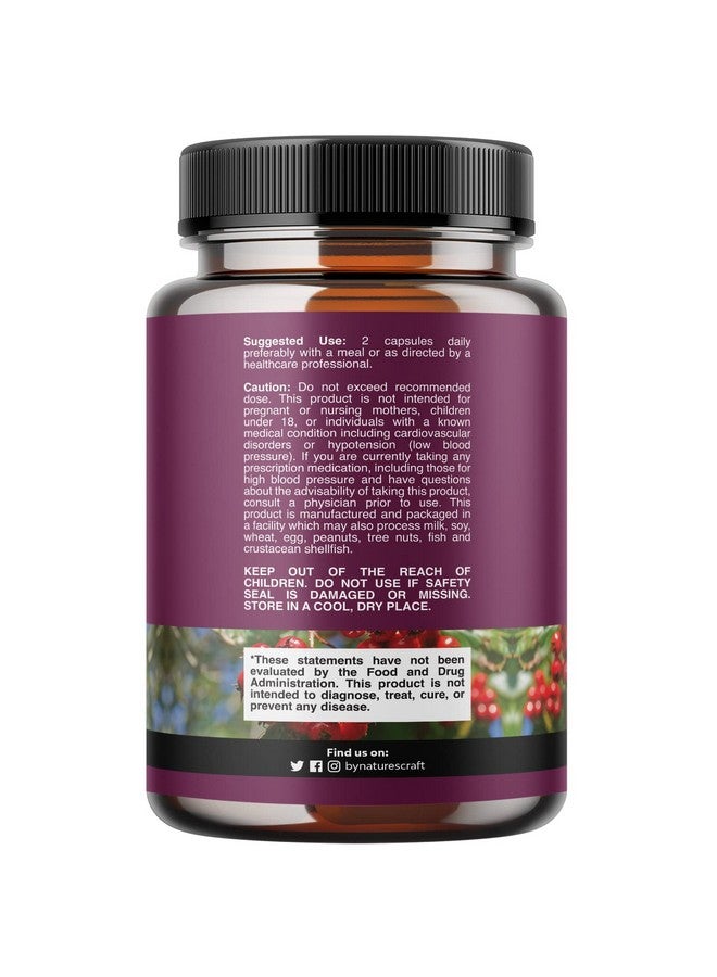 Natures Craft Extra Strength Hawthorn Berry Capsules 1330Mg 4:1 Hawthorn Extract Digestion And Heart Health Supplement Nongmo Hawthorn Berry Extract Plant Polyphenols Supplement For Men And Women 120 Servings - Image 2