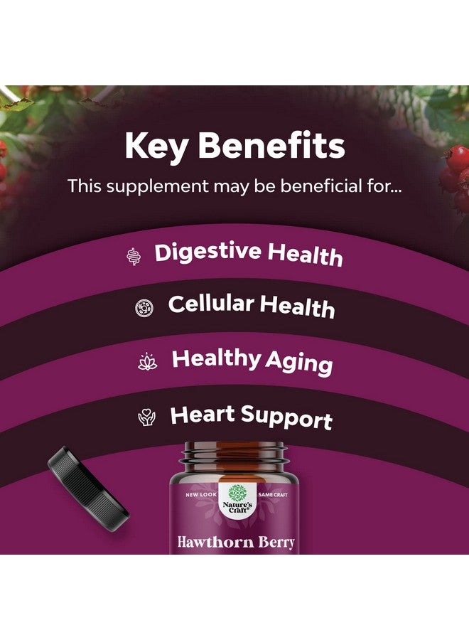 Natures Craft Extra Strength Hawthorn Berry Capsules 1330Mg 4:1 Hawthorn Extract Digestion And Heart Health Supplement Nongmo Hawthorn Berry Extract Plant Polyphenols Supplement For Men And Women 120 Servings - Image 4