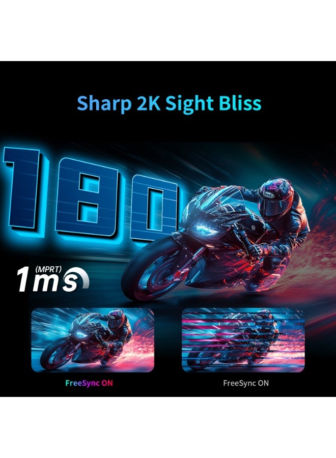 KTC 27 Inch 180Hz Curved WQHD Gaming Monitor, 2K (2560x1440P), 1500R HVA Display, FreeSync Premium, HDR, 120% sRGB, DisplayPort/HDMI/USB Vesa, for Gamers - Image 2