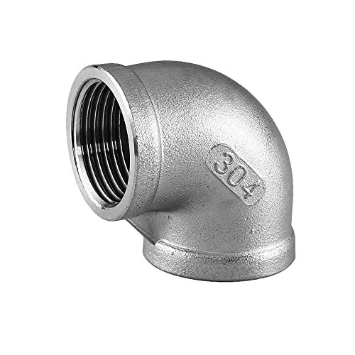 Pysrych Stainless Steel 304 Cast Pipe Fitting 90 Degree Elbow 12 NPT Female x 12 NPT Female Pack of 5 - Image 3