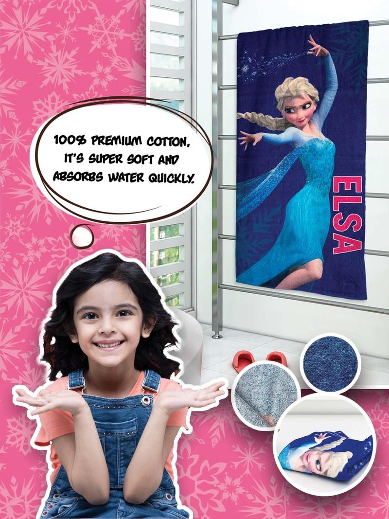 Athom Living Disney Frozen Kids Bath Towel 350 GSM 60x120 cm, Blue in Color - Image 4