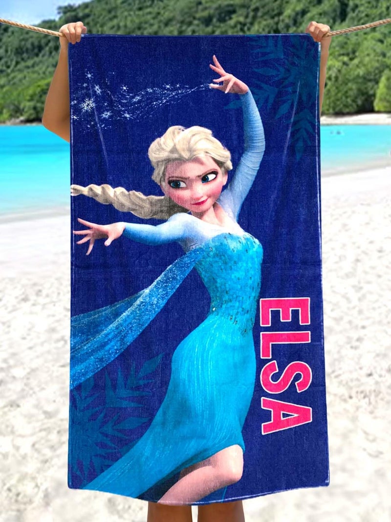 Athom Living Disney Frozen Kids Bath Towel 350 GSM 60x120 cm, Blue in Color - Image 1