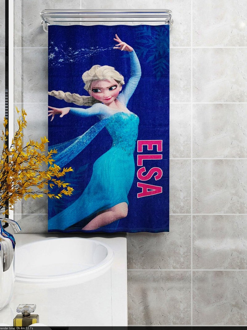 Athom Living Disney Frozen Kids Bath Towel 350 GSM 60x120 cm, Blue in Color - Image 2