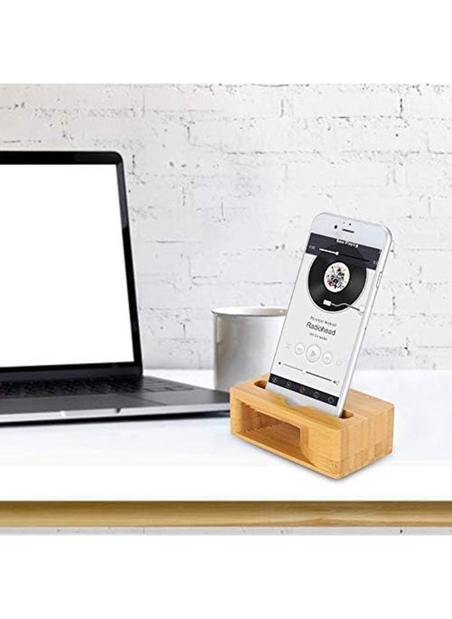 erorex - Phone Holder Speaker Amplifier Bamboo Wood Phone Sound Speaker Amplifier Holder Desk Dock Docking Phone Accessory Durable And Compact - Image 1