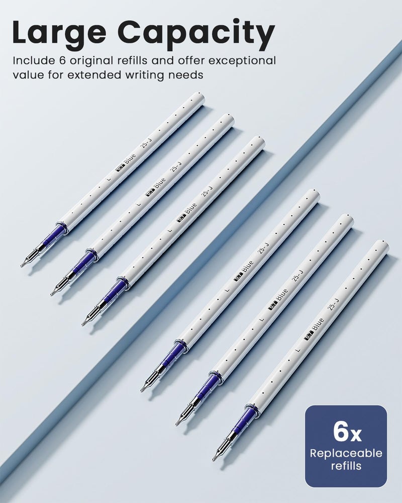 STAGEEK Blue Gel Pens GX3, 12Pcs Quick Dry Blue Ink Pens with 3 Extra Refills, Fine Point Retractable Smooth Writing Pens for Journaling, Office, Note Taking, School Supplies, Nurse Aesthetic(Blue) - Image 5