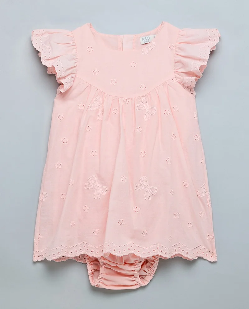 أر أند بي Schiffli Flared Dress with Bloomers
