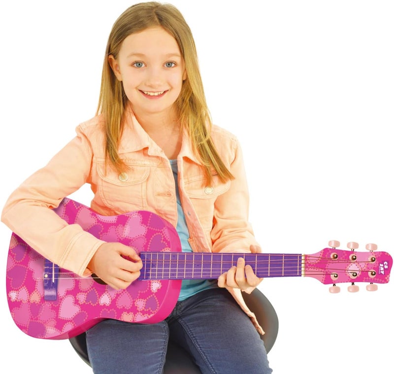 CB SKY 30” Heart design Acoustic Metal Strings Guitar/Girls Gift/Kids Musical Toys/Musical Instrument (Pink) - Image 3
