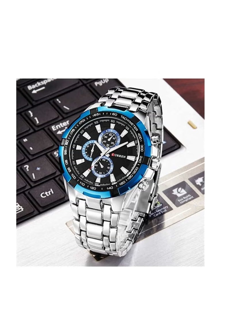 كارين ساعة كرونوغراف كاجوال للرجال مقاومة للماء من الفولاذ المقاوم للصدأ SW0106 - Image 2