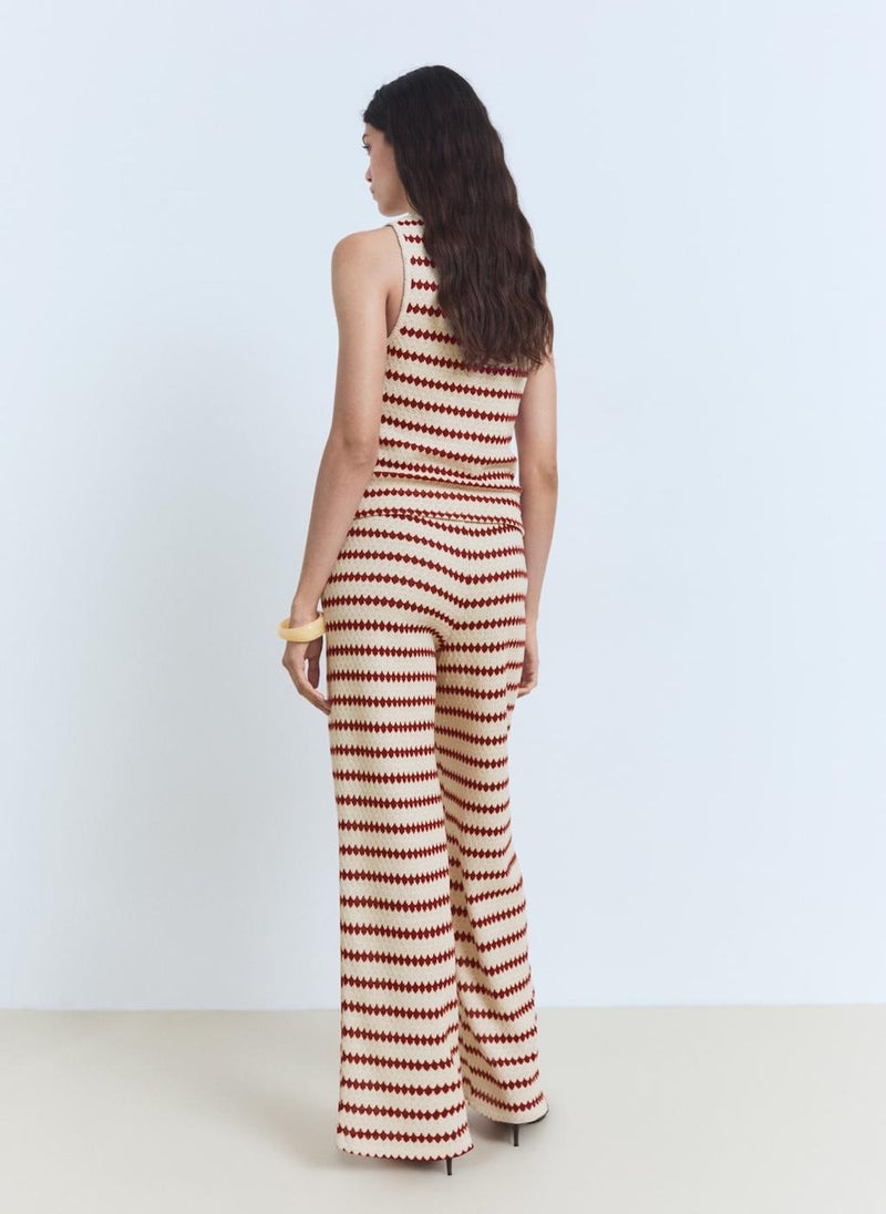 MANGO Geometric Print Regular Fit Trousers  - Image 2