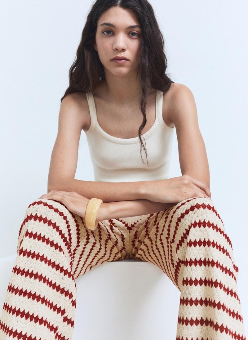 MANGO Geometric Print Regular Fit Trousers  - Image 3