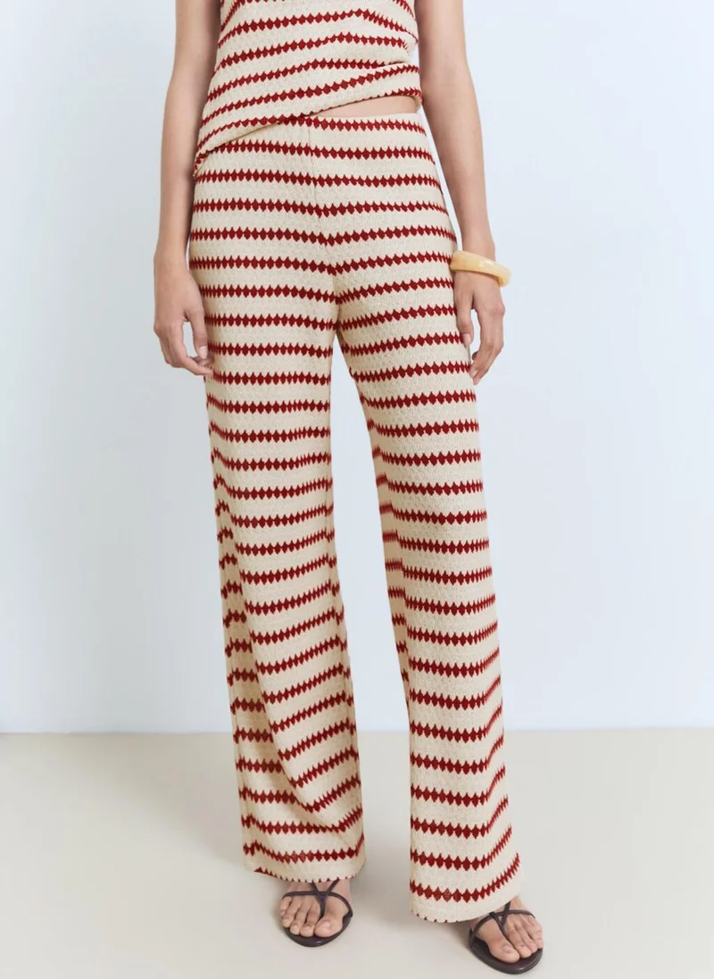 MANGO Geometric Print Regular Fit Trousers