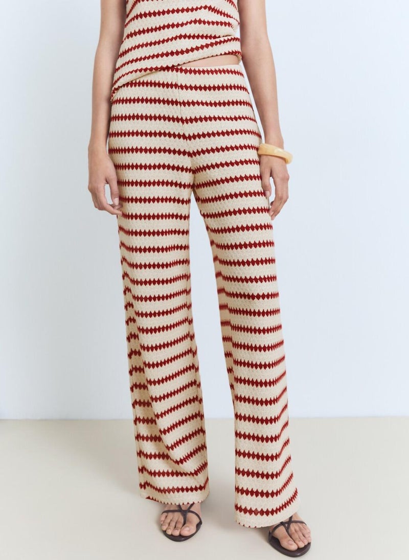 MANGO Geometric Print Regular Fit Trousers  - Image 1