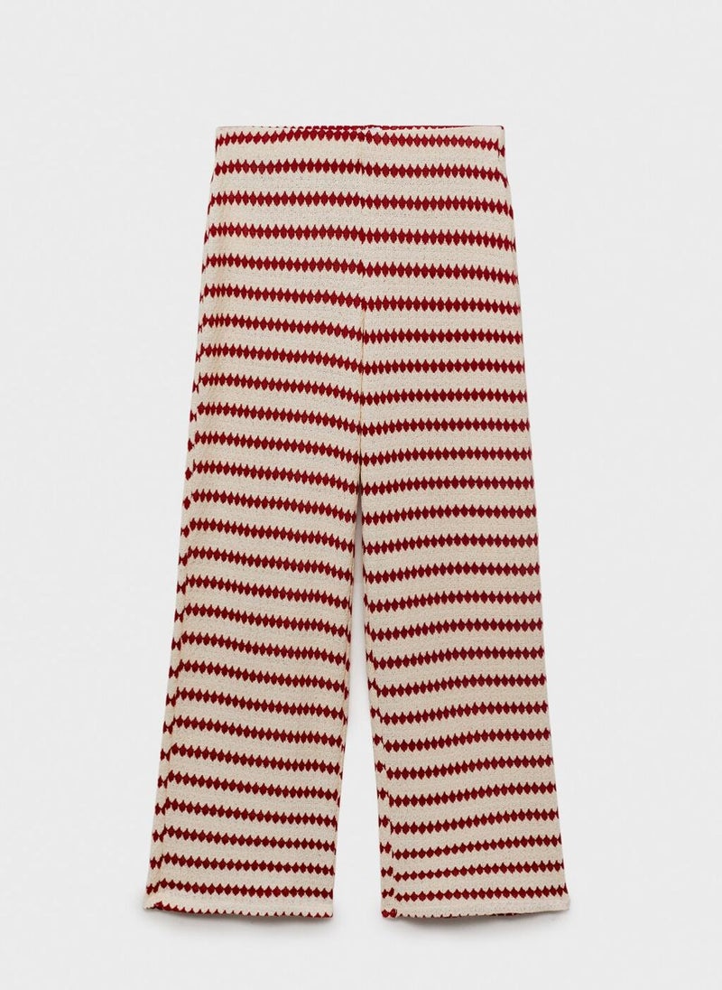 MANGO Geometric Print Regular Fit Trousers  - Image 5