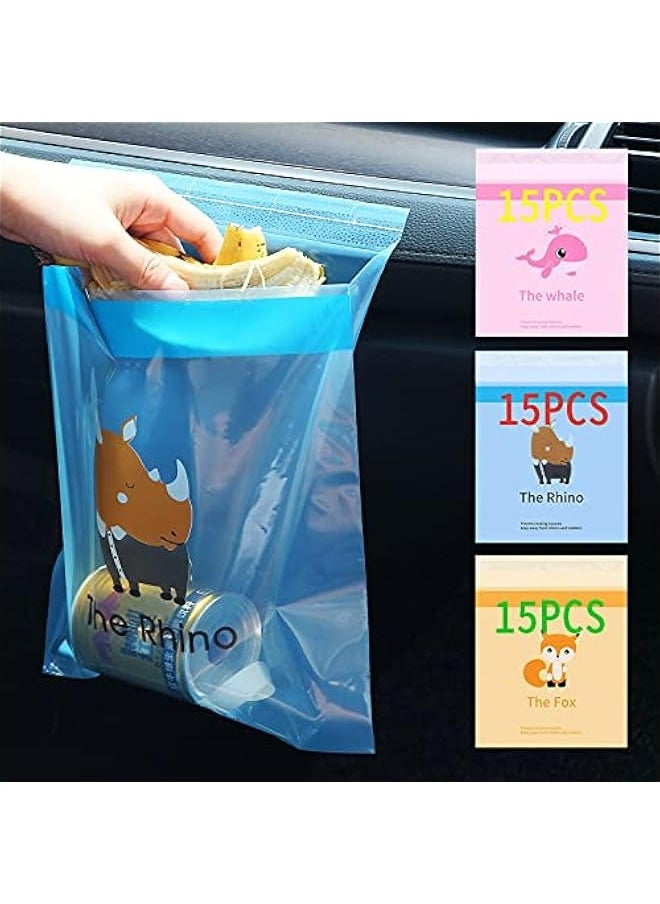 Generic Improved Disposable Car Trash Bag, 45 Easy Stick-On Waterproof Vomit Bags, Ideal for Car Bedroom Bathroom Office Study Room Storage.  - Image 1