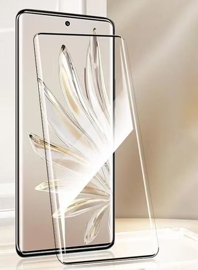 أوشن 2 قطعة الزجاج كامل الغطاء حامي الشاشة ، هد تشديد الزجاج الفيلم ، 9H تشديد الزجاج الفيلم ، فيلم كسر المضادة للخدش حامي الشاشة مناسبة لفيفو V29 5G أسود / شفاف - Image 2