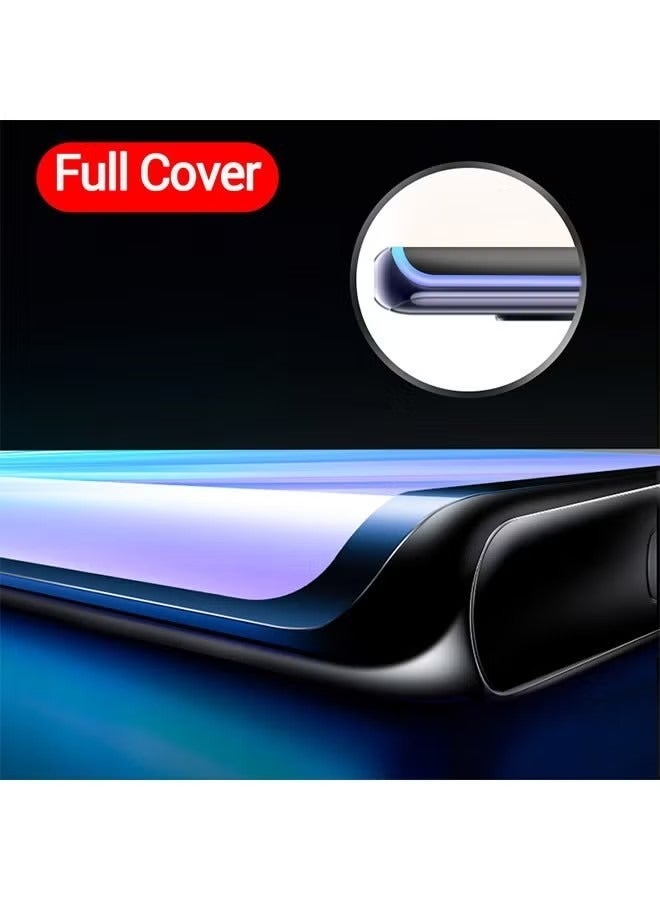 أوشن 2 قطعة الزجاج كامل الغطاء حامي الشاشة ، هد تشديد الزجاج الفيلم ، 9H تشديد الزجاج الفيلم ، فيلم كسر المضادة للخدش حامي الشاشة مناسبة لفيفو V29 5G أسود / شفاف - Image 3