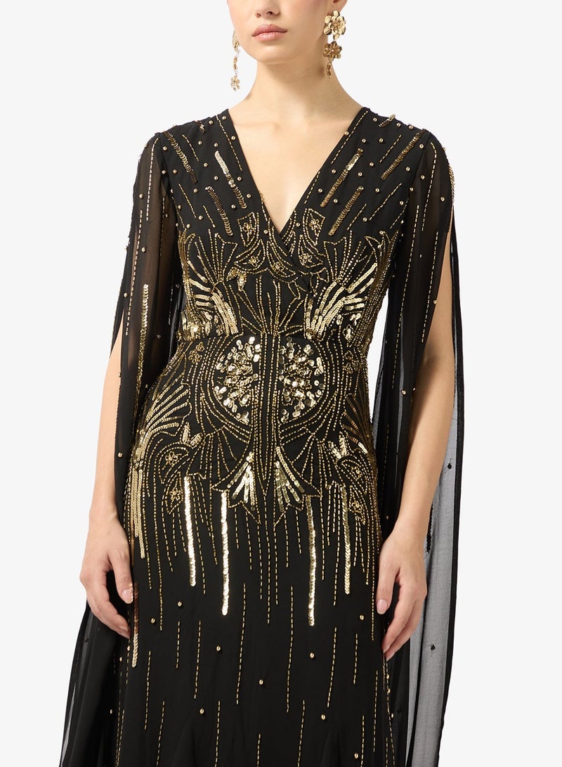 Amelia Rose v-neck sequin maxi dress - Image 3
