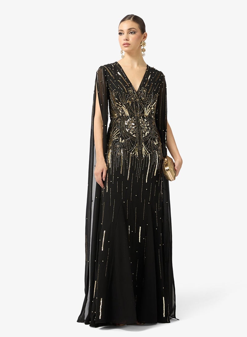 Amelia Rose v-neck sequin maxi dress - Image 1