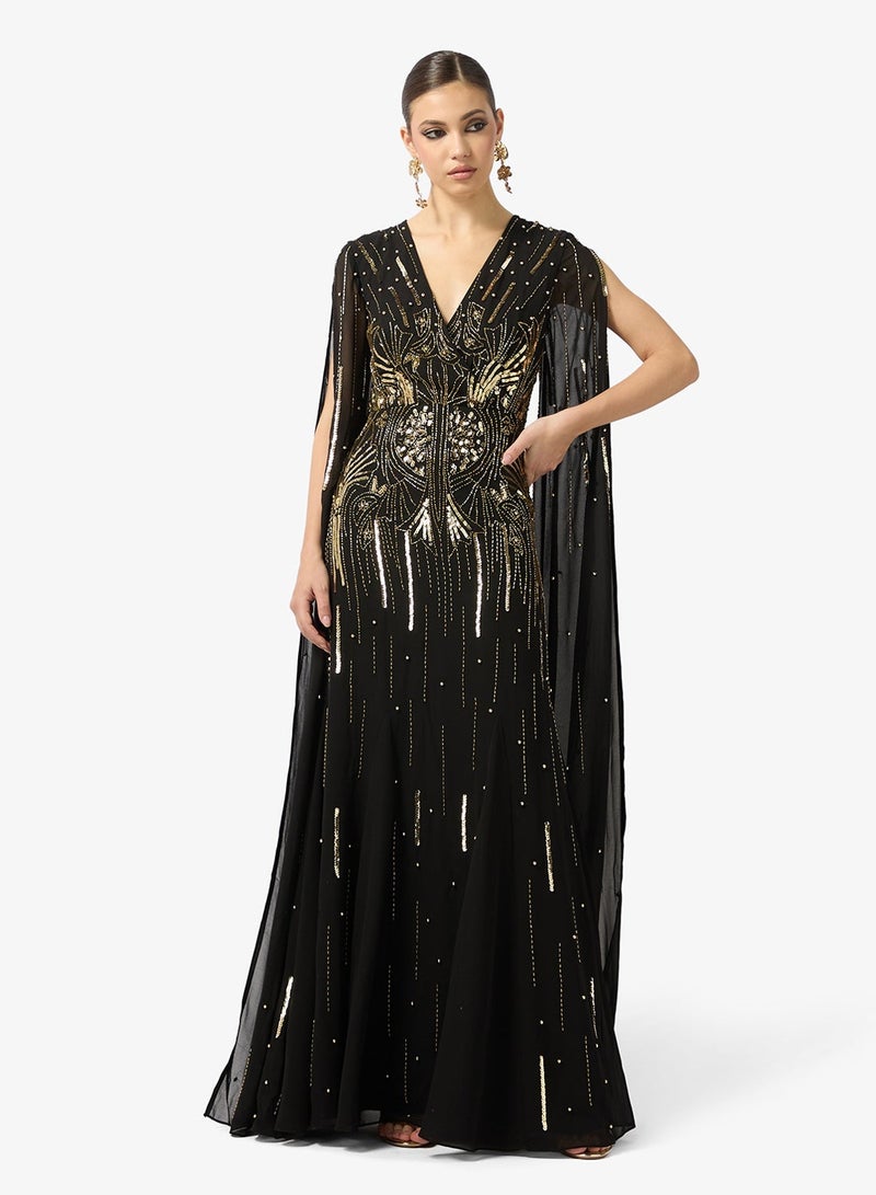 Amelia Rose v-neck sequin maxi dress - Image 4