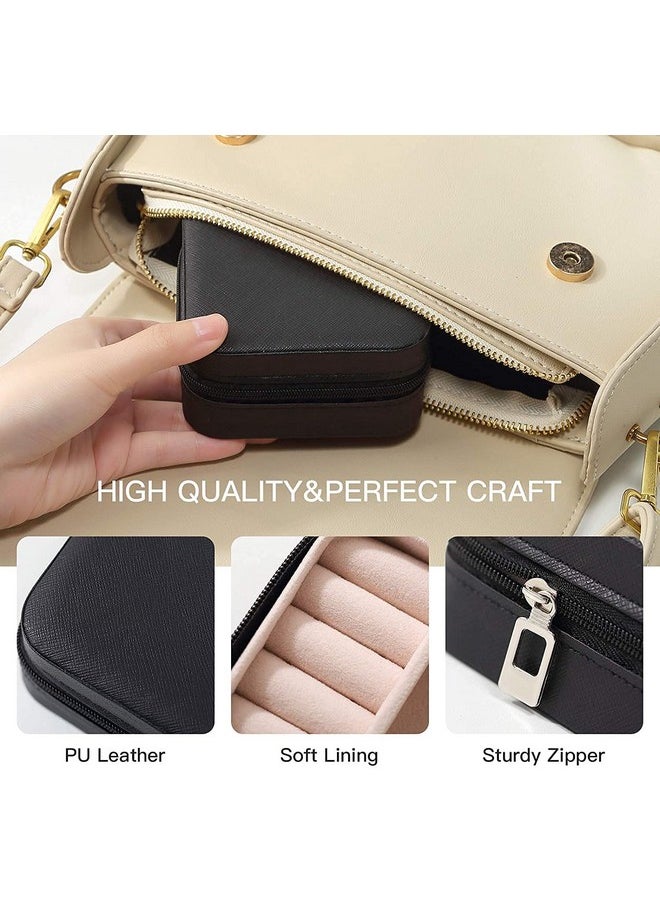 YouBella - YouBella Jewellery Organiser PU Leather Zipper Portable Storage Box Case with Dividers Container for Rings, Earrings, Necklace Home Organizer, (Black) - Image 1