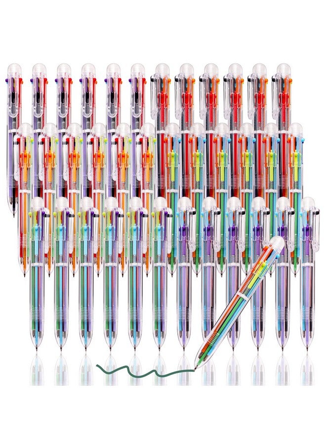 JPSOR 36 Pack Multicolor Ballpoint Pen 6-In-1, Fun Pens, Party Favors Transparent Barrel Ballpoint Pen 6-Color 0.5Mm For Office School Supplies Students Children Kids Gift - Image 1