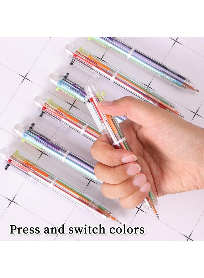 JPSOR 36 Pack Multicolor Ballpoint Pen 6-In-1, Fun Pens, Party Favors Transparent Barrel Ballpoint Pen 6-Color 0.5Mm For Office School Supplies Students Children Kids Gift - Image 5