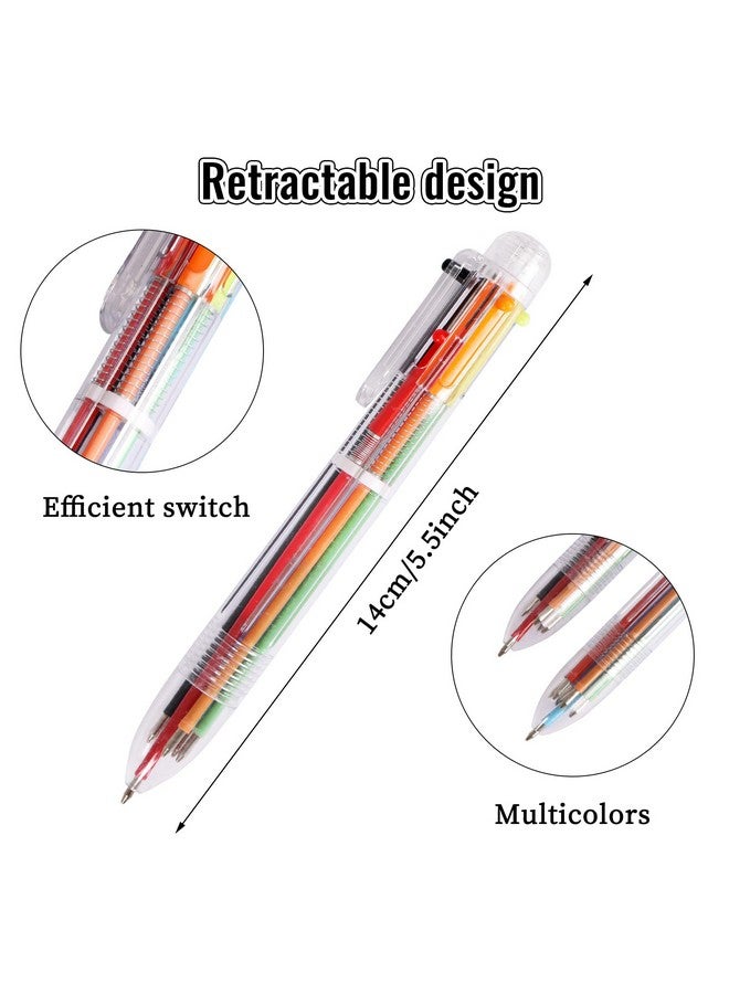 JPSOR 36 Pack Multicolor Ballpoint Pen 6-In-1, Fun Pens, Party Favors Transparent Barrel Ballpoint Pen 6-Color 0.5Mm For Office School Supplies Students Children Kids Gift - Image 3