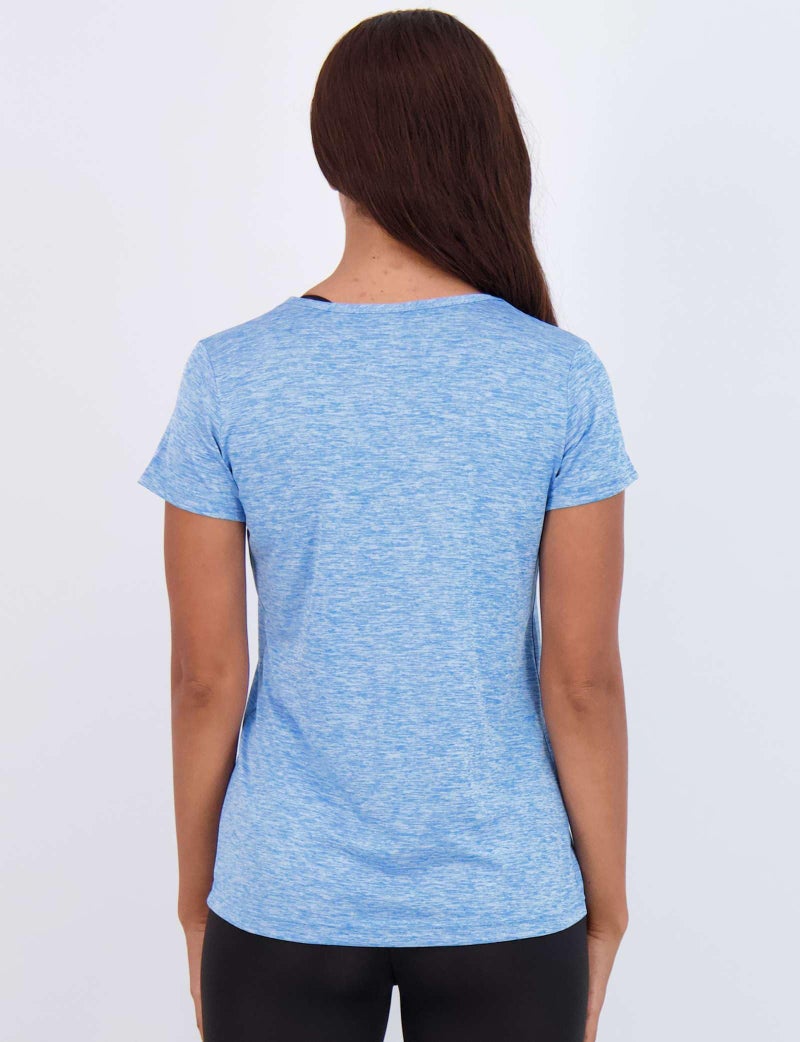 REALESSENTIALS Real Essentials Womens V Neck T-Shirt Ladies Yoga Top Athletic Tees Active Wear Gym Workout Zumba Exercise Running Essentials Quick Dry Fit Dri Fit Moisture Wicking Basic Clothes, Set 2, M, Pack of 5 - Image 4