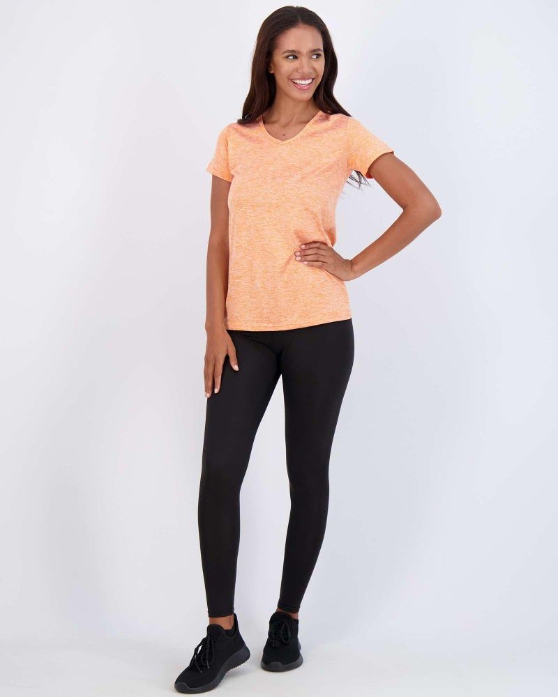 REALESSENTIALS Real Essentials Womens V Neck T-Shirt Ladies Yoga Top Athletic Tees Active Wear Gym Workout Zumba Exercise Running Essentials Quick Dry Fit Dri Fit Moisture Wicking Basic Clothes, Set 2, M, Pack of 5 - Image 5