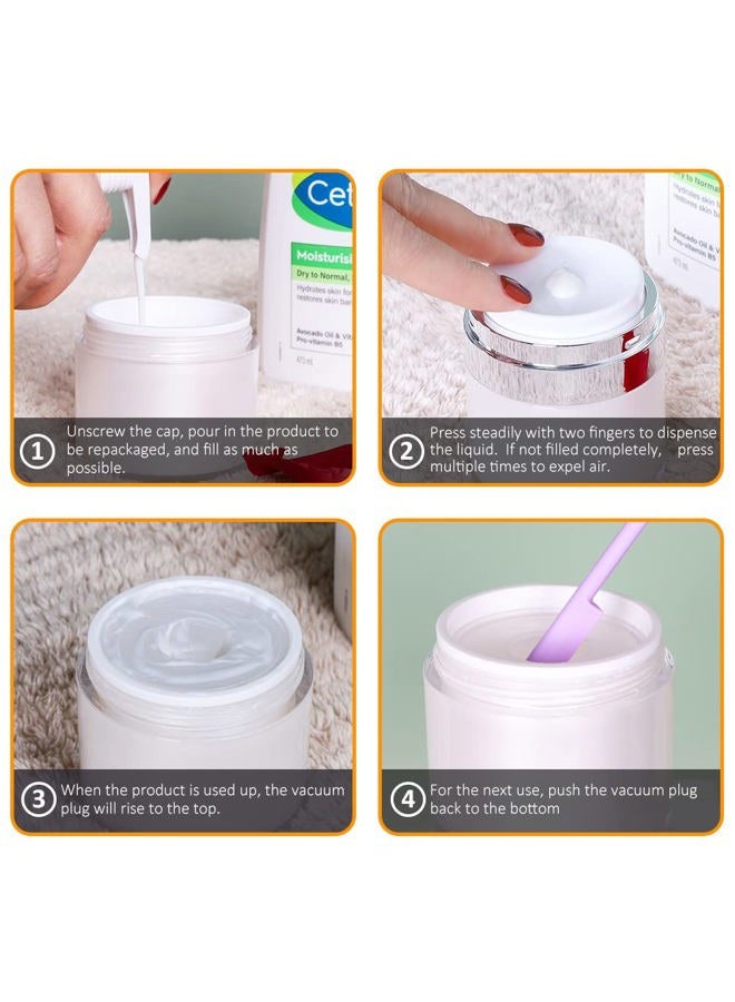 KaiNaDi Airless Pump Jar, 1 oz Moisturizer Pump Dispenser, Acrylic Lotion Dispenser, Pump Moisturizer Container for Thick Moisturizer, Skincare Cream, Travel Lotion Container (2 Pack) - Image 5