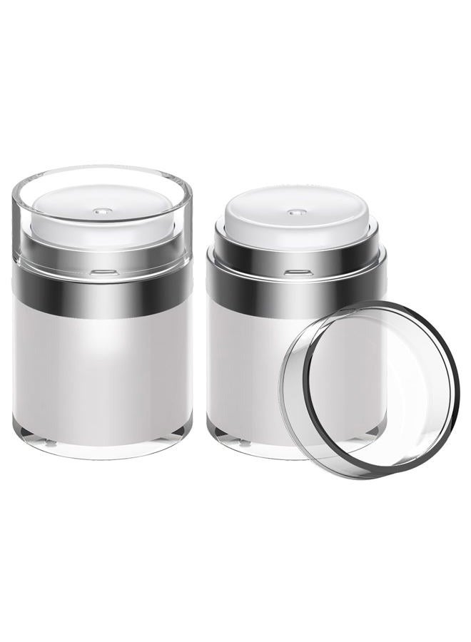Airless Pump Jar, 1 oz Moisturizer Pump Dispenser, Acrylic Lotion Dispenser, Pump Moisturizer Container for Thick Moisturizer, Skincare Cream, Travel Lotion Container (2 Pack)