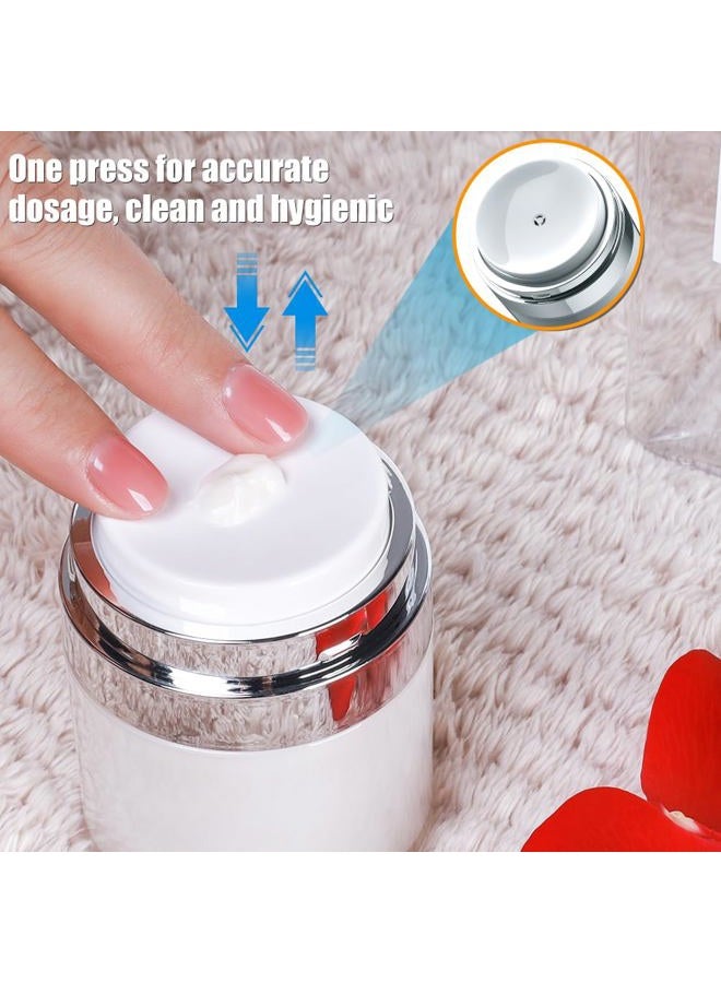 KaiNaDi Airless Pump Jar, 1 oz Moisturizer Pump Dispenser, Acrylic Lotion Dispenser, Pump Moisturizer Container for Thick Moisturizer, Skincare Cream, Travel Lotion Container (2 Pack) - Image 2