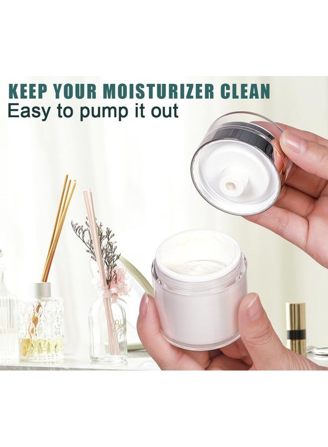 KaiNaDi Airless Pump Jar, 1 oz Moisturizer Pump Dispenser, Acrylic Lotion Dispenser, Pump Moisturizer Container for Thick Moisturizer, Skincare Cream, Travel Lotion Container (2 Pack) - Image 4